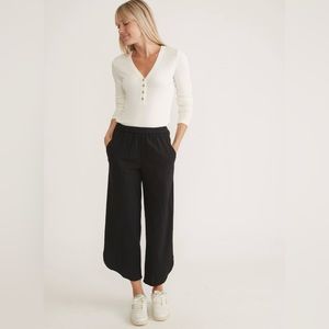 Marine Layer Wide Leg Allison Pant in Black Small